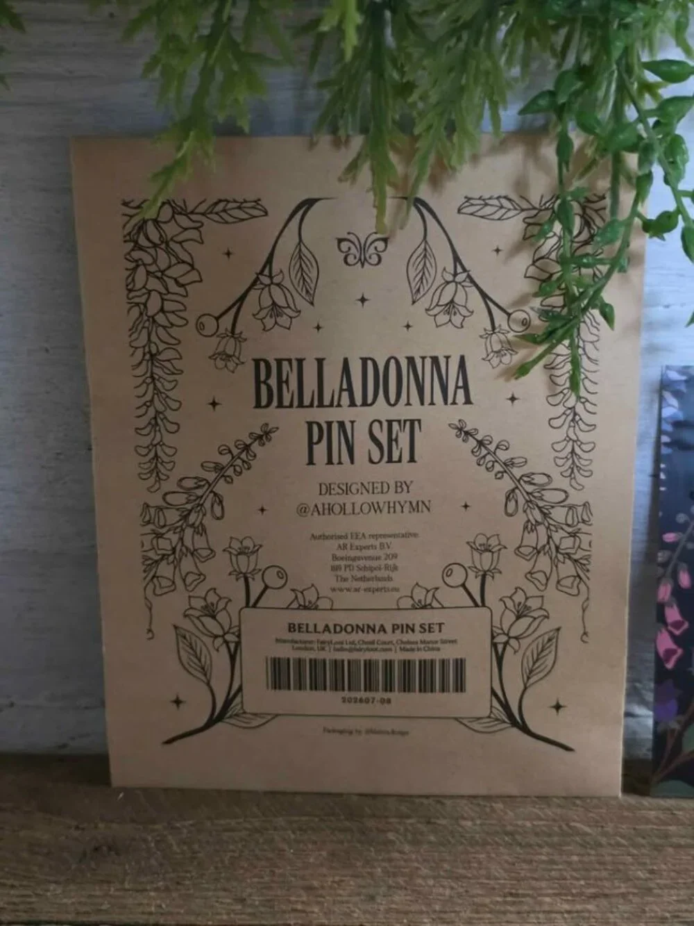 New Fairyloot Belladonna by Adalyn Grace 3 Piece Floral Pin Set